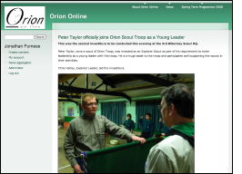 A screenshot of the Orion Online website