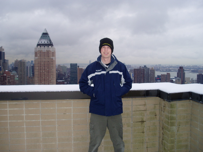 Jonathan standing on top of the Sheffield Building