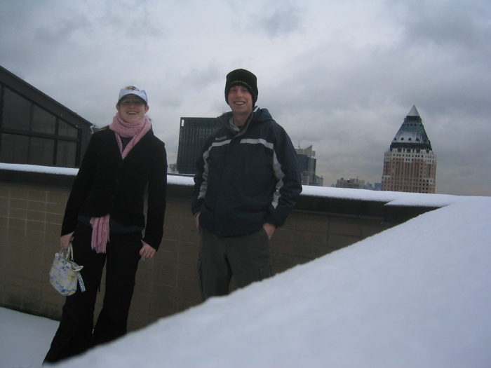 Jonathan and Catherine on the roof of the Sheffield Building