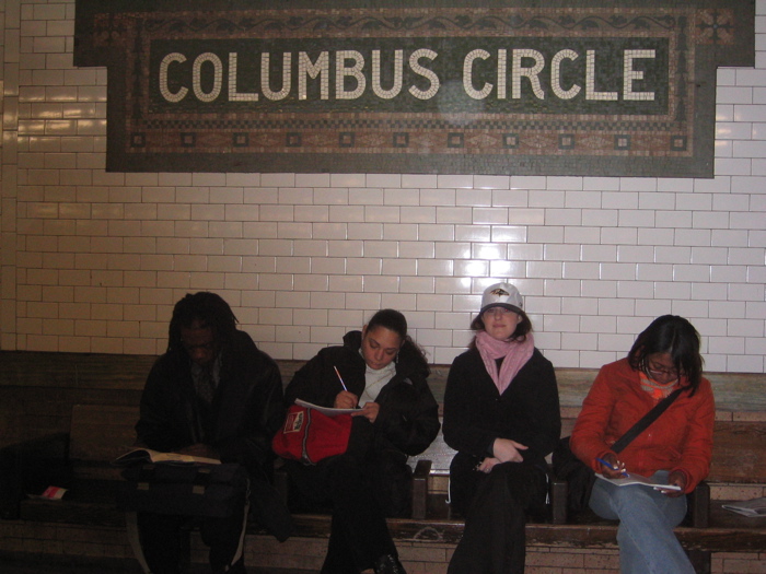 Catherine at Columbus Circle Subway station