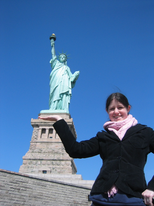 Catherine with the Statue of Liberty