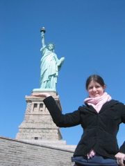 Catherine with the Statue of Liberty