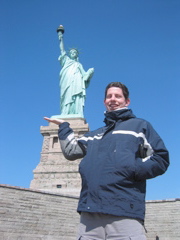 Jonathan with the Statue of Liberty