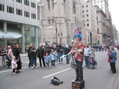 Street entertainment on the streets of New York