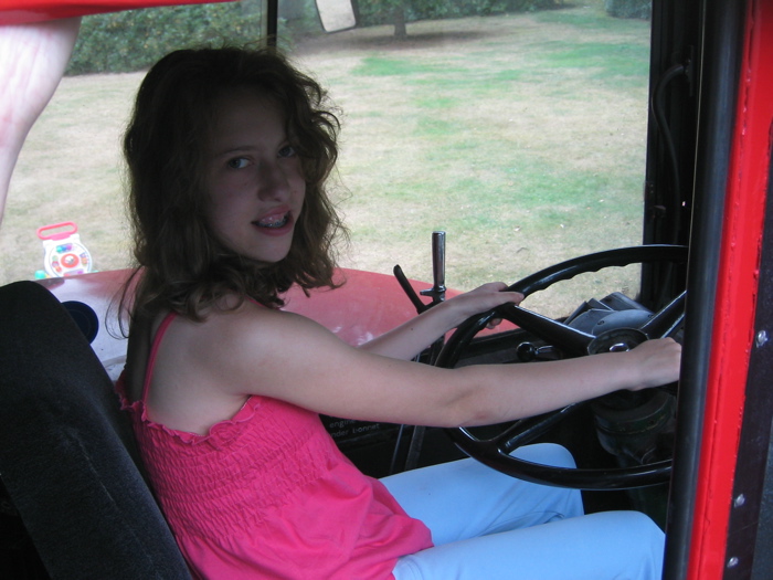 Amy takes to the wheel