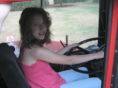 Amy takes to the wheel