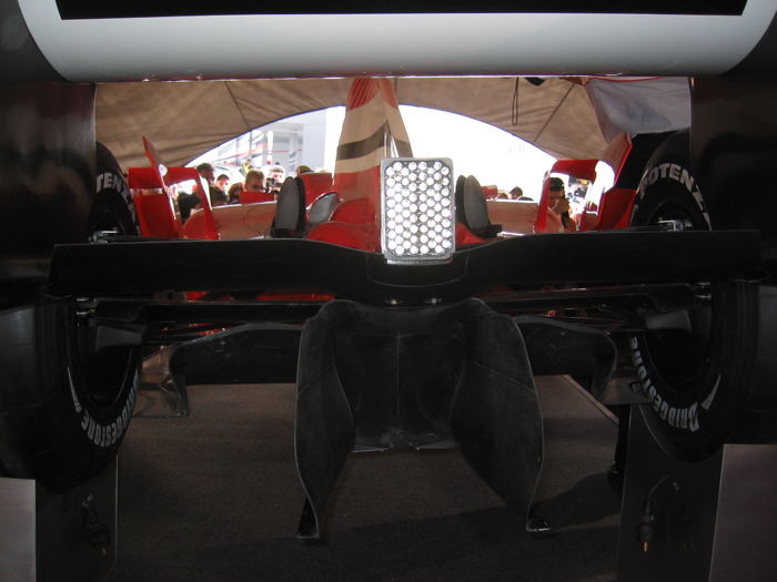 The rear diffuser on the Ferrari