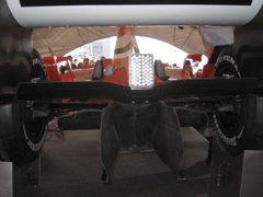 The rear diffuser on the Ferrari