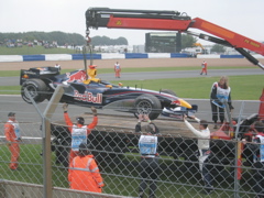 David Coulthard took great care as it was lowered