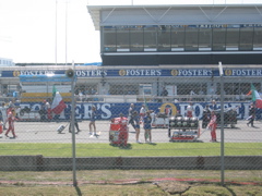 Mechanics prepare tools and trolleys for the cars arrival