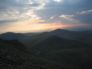 Snowdon: the scenery was spectacular, even at 8pm!